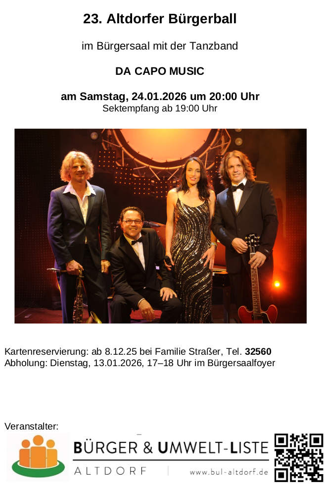 Ankündigung Bürgerball 2026